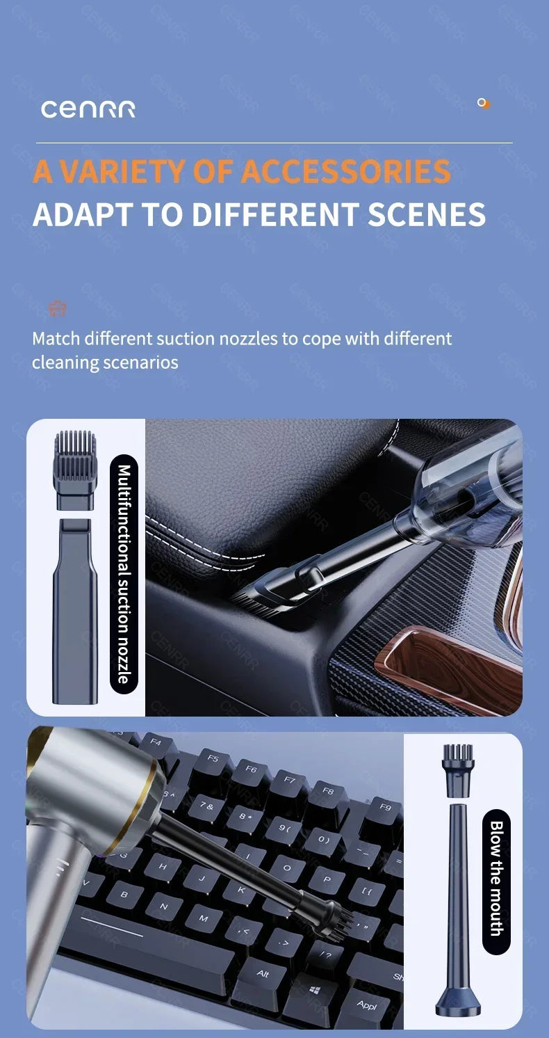 CENRR 9980000PA Car Vacuum Cleaner Strong Suction Cordless Wireless Cleaner Portable  HandHeld Vacuum Cleaner Cleaning Machine