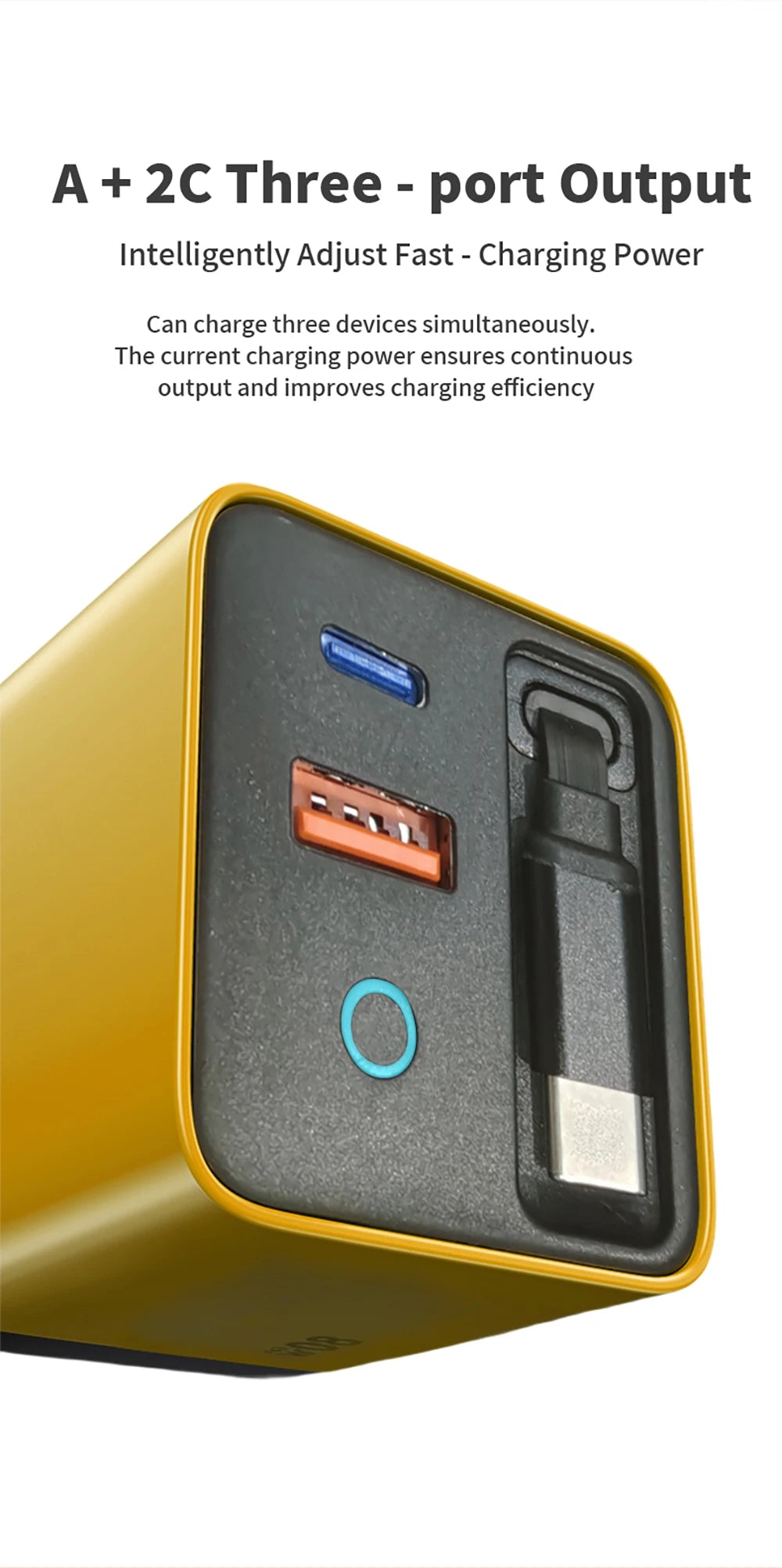 Chromacart Elough 80W Gallium Nitride Charger Scalable Data Cable for Iphone Huawei A+C Full Protocol Multi Port Charging Head™