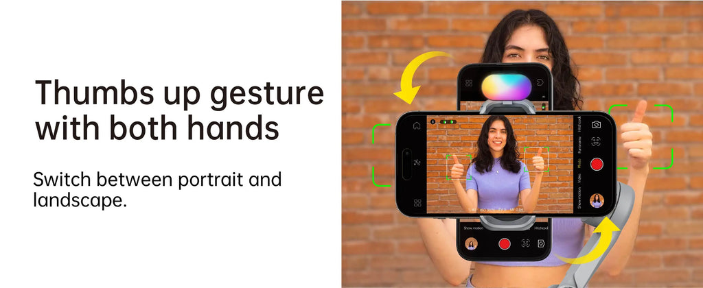 Chromacart Premium AOCHUAN Smart XPro 3 Axis Smartphone Gimbal Stabilizer For iphone And android Phone Stable shooting with RGB video fill light