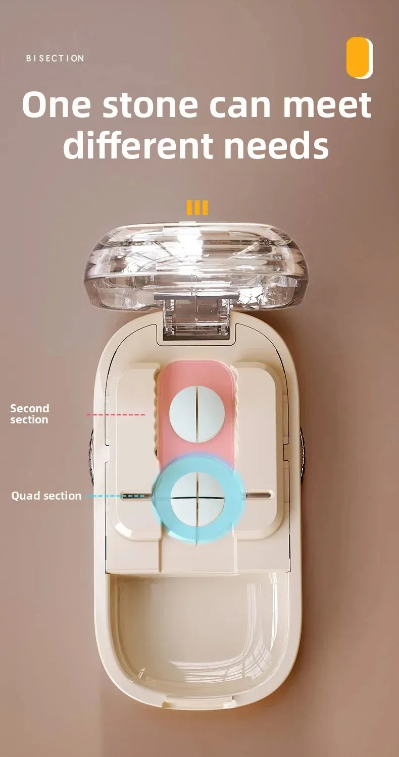 New Quartering Pill Cutter Storage Box Portable Drug Tablet Medicine Dustproof Divider Organizer Crusher Pill Cutter