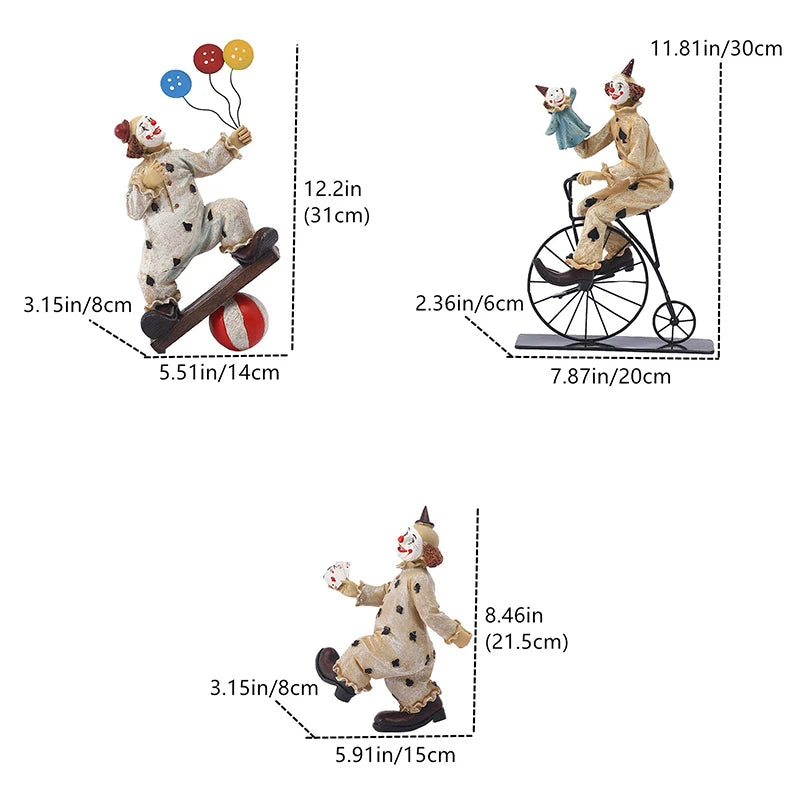 Resin Decorative Sculptures For Home Modern Statues And Figurines Living Room Decoration Desktop Table Circus Clown Ornaments