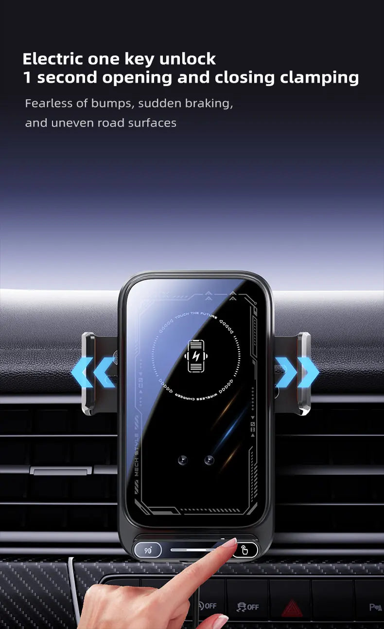 Chromacart HONGYUE 2025 new SD13 Car mobile phone holder 15W wireless charging. 66W magnetic charging head. All mobile phones can be used™