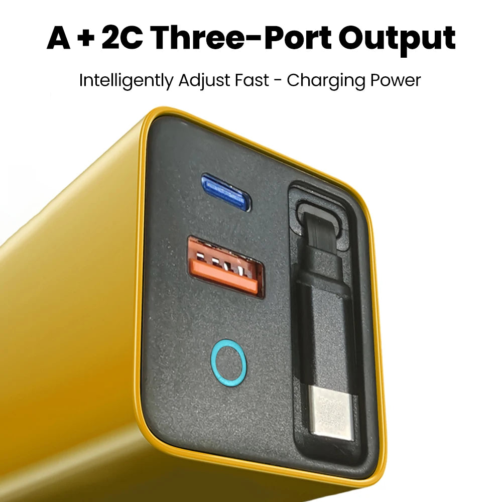 Chromacart Elough 80W Gallium Nitride Charger Scalable Data Cable for Iphone Huawei A+C Full Protocol Multi Port Charging Head™