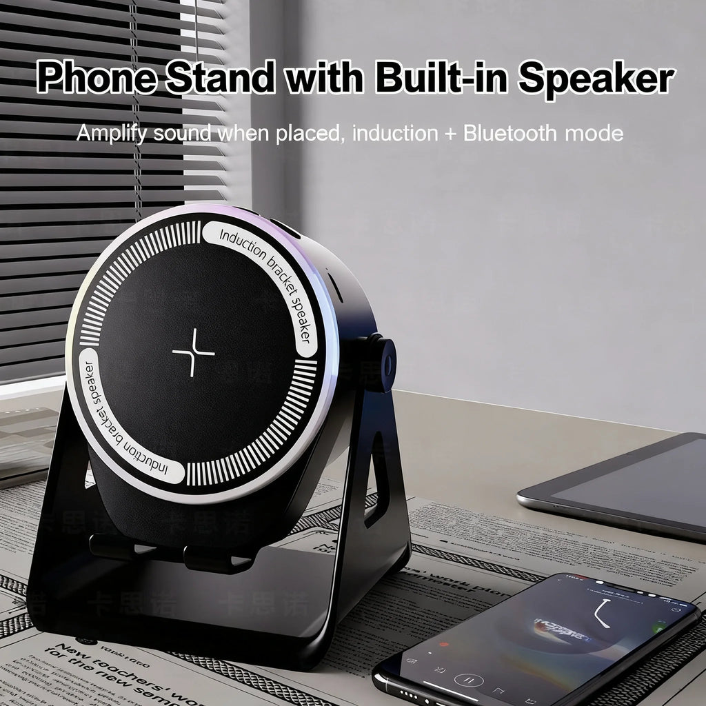 Chromacart Premium Wireless Charging Bluetooth Sensing Intelligent Stand Integrated Strong Support Desktop Speaker