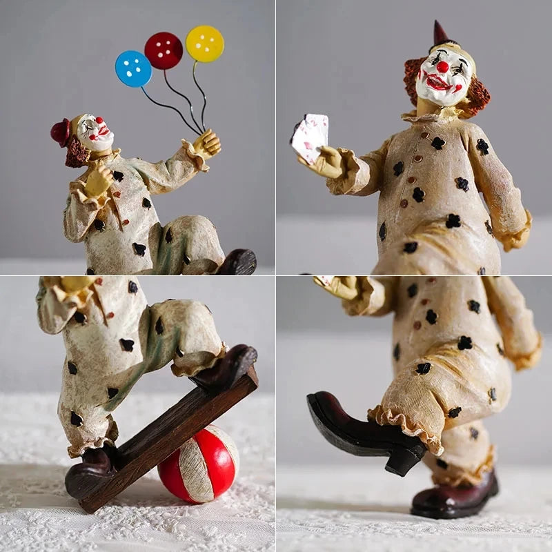 Resin Decorative Sculptures For Home Modern Statues And Figurines Living Room Decoration Desktop Table Circus Clown Ornaments