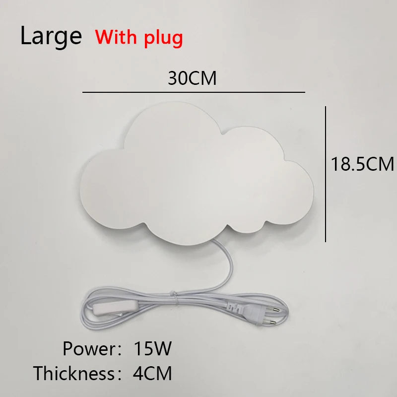 LED Cloud Wall Lamp With Plug Baby Room Bedroom Bed Living Dining Room Attic Creative Warm Decoration Wall Light AC110V-230V