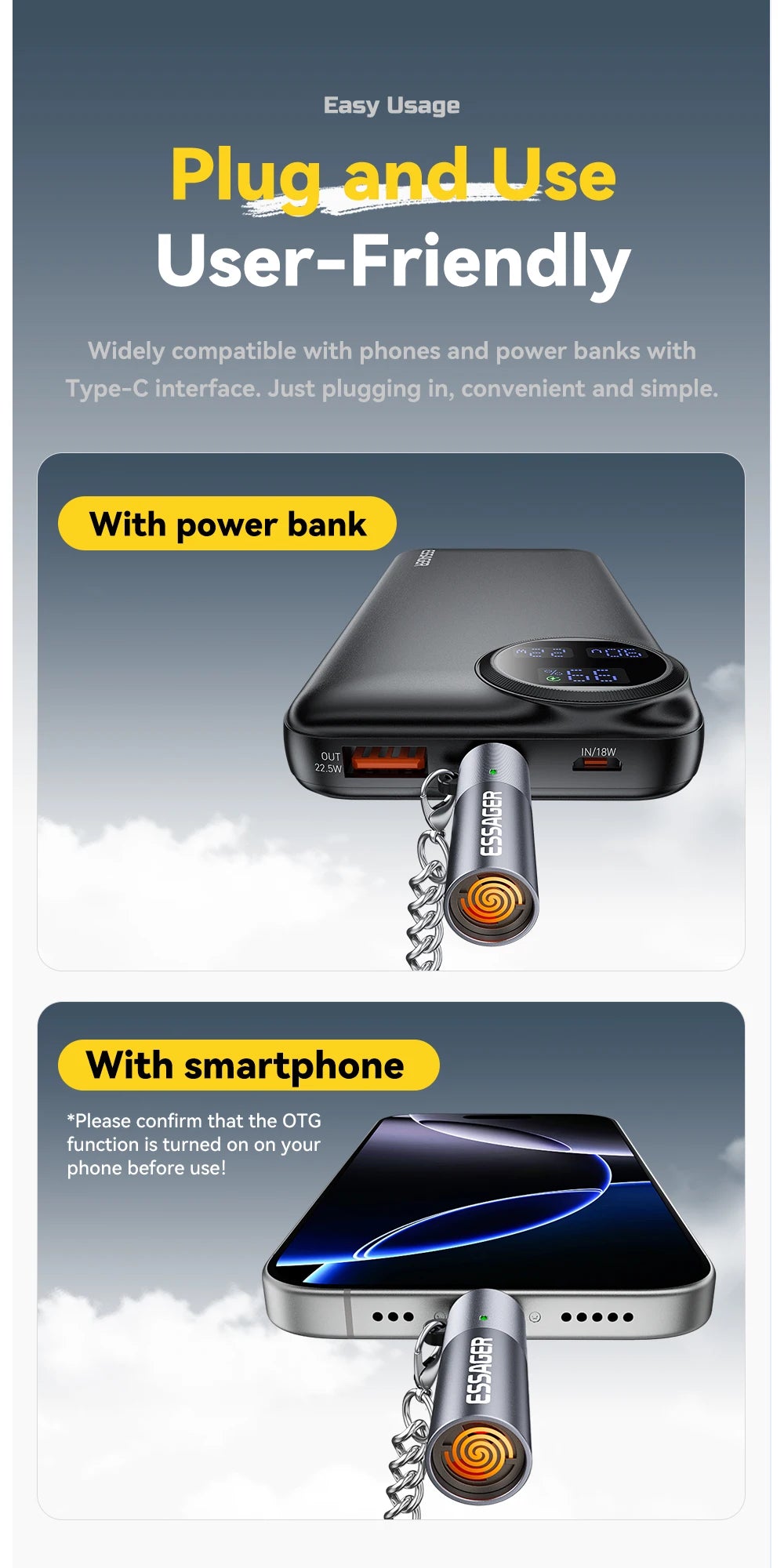 Chromacart Essager TypeC Mini Cigarette Lighter Tungsten Wire Blowing Safety and Energy Saving Without Charging Can Be Carried On The Plane™