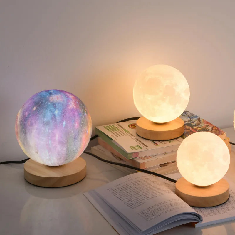 3D Moon Lamp Bedroom Bedside Table Lamp USB Plug Night Lights Lamps for Living Room Stand Light Decor Home