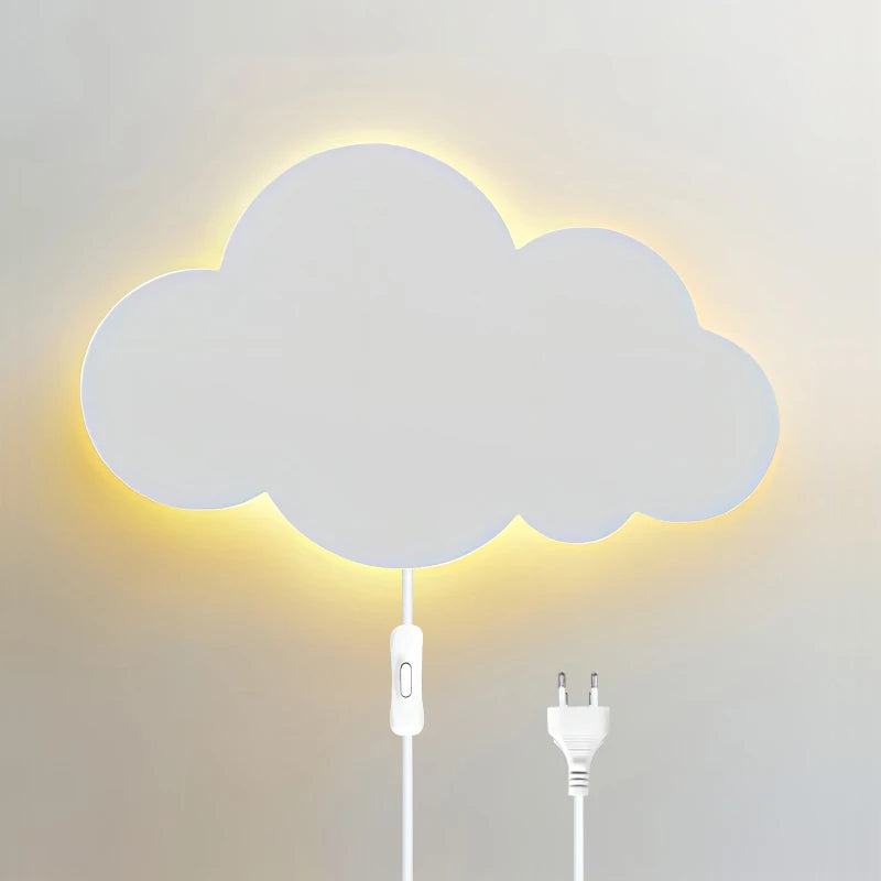 LED Cloud Wall Lamp With Plug Baby Room Bedroom Bed Living Dining Room Attic Creative Warm Decoration Wall Light AC110V-230V