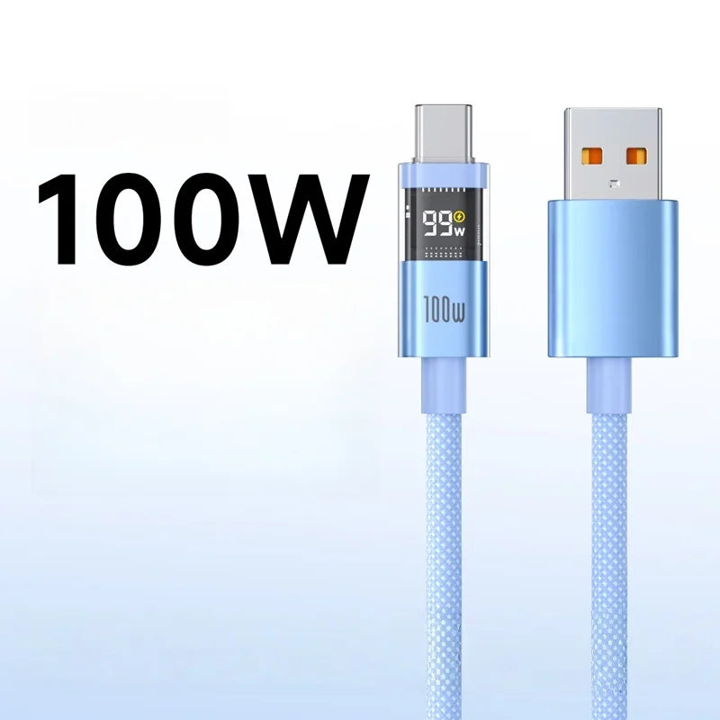 Chromacart Xiaomi 100W Fast-Charging USB-C Data Cable with LED Power Display™