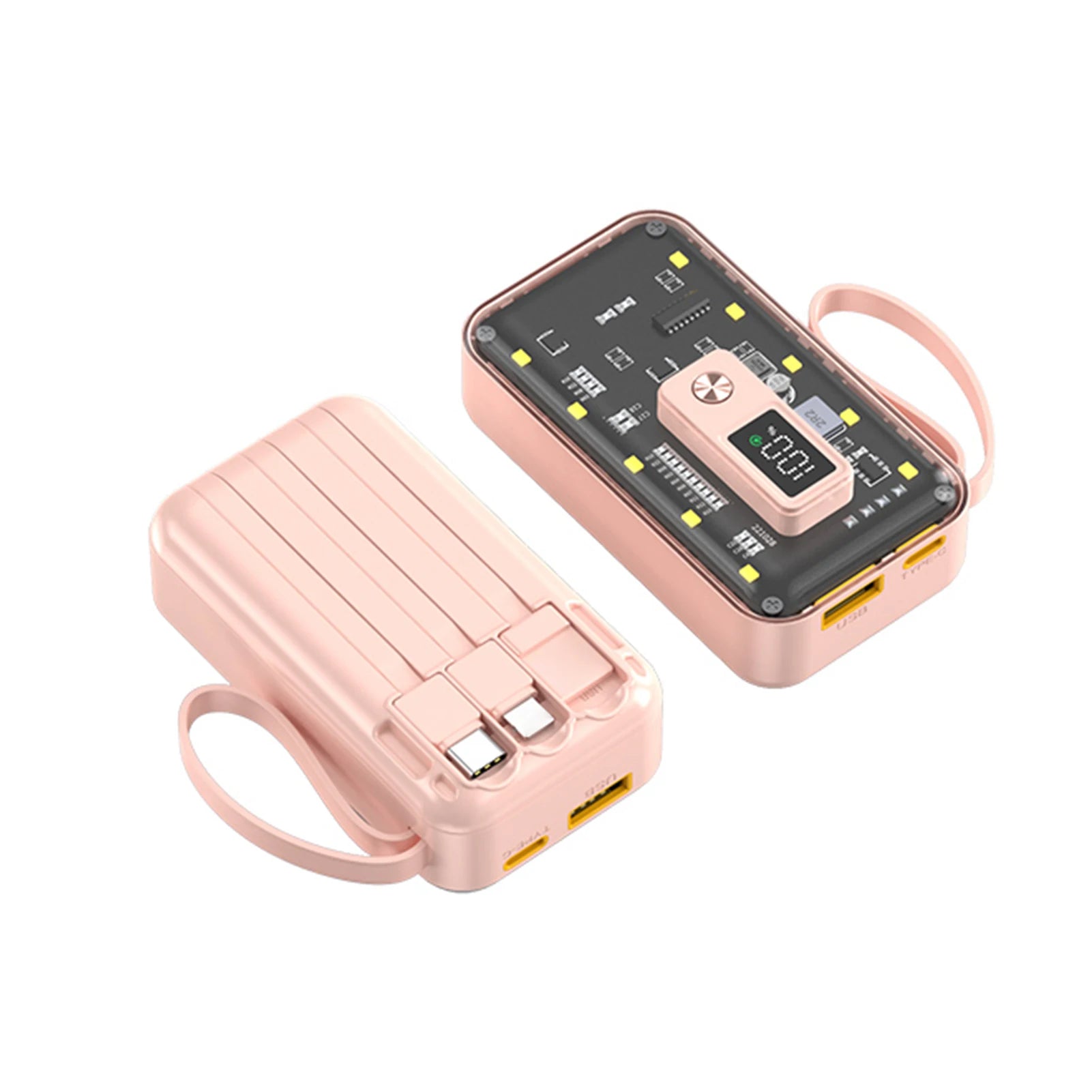 Chromacart Premium Transparent Mini Power Bank Kit Portable Fast Charging For21700 DIY Kit And Has Future Shape Is violet Battery not Included