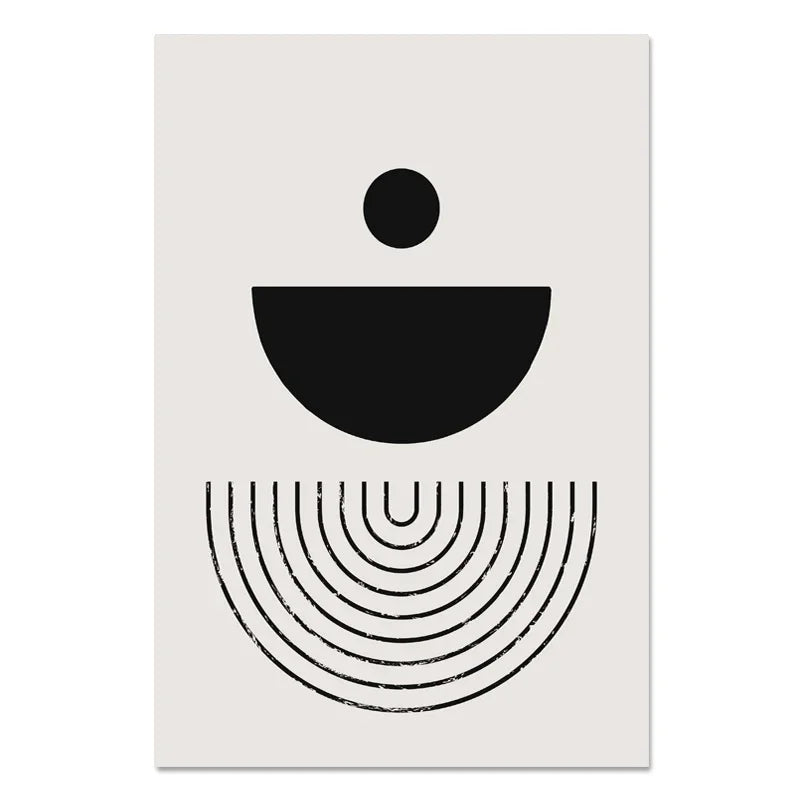 Modern Abstract Geometric Canvas Painting Boho Black White Poster Nordic Interior Living Room Wall Art Pictures for Home Deco