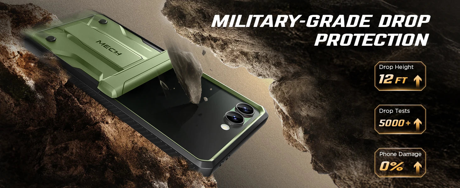 Chromacart For Galaxy Z Flip 7 Case with Kickstand & 360° Rotatable Belt-Clip Built-in Privacy Screen Protector Hinge Protection Phone Case™