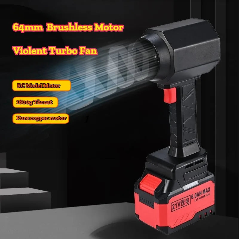 Turbo Jet Fan – 64mm Brushless Motor, 1800g Powerful Air Blower for Car Drying, Leaf & Snow Removal Fits Makita 18V/21V Battery