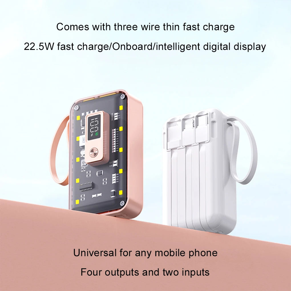 Chromacart Premium Transparent Mini Power Bank Kit Portable Fast Charging For21700 DIY Kit And Has Future Shape Is violet Battery not Included