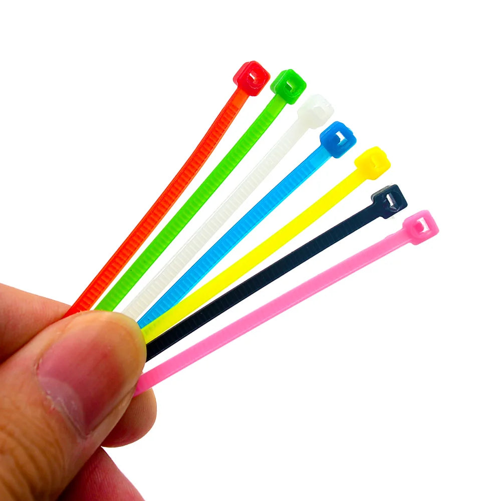 100pcs/bag cable tie Self-locking plastic nylon tie White Black  Colorful Organiser Fasten Cable Wire Cable Zip Ties
