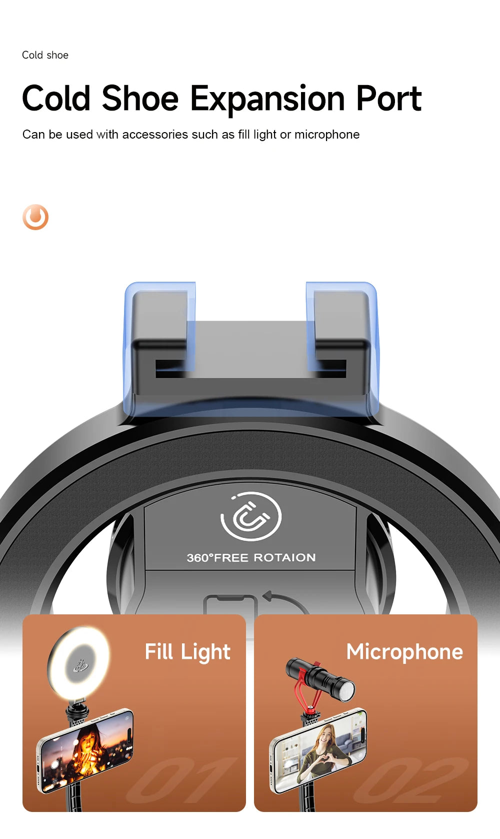 Chromacart KEELEAD Magnetic Selfie Stick with Bluetooth Remote Magsafe Cellphone Tripod Stand for iPhone 14 13 12 Pro Max Vertical Shooting™