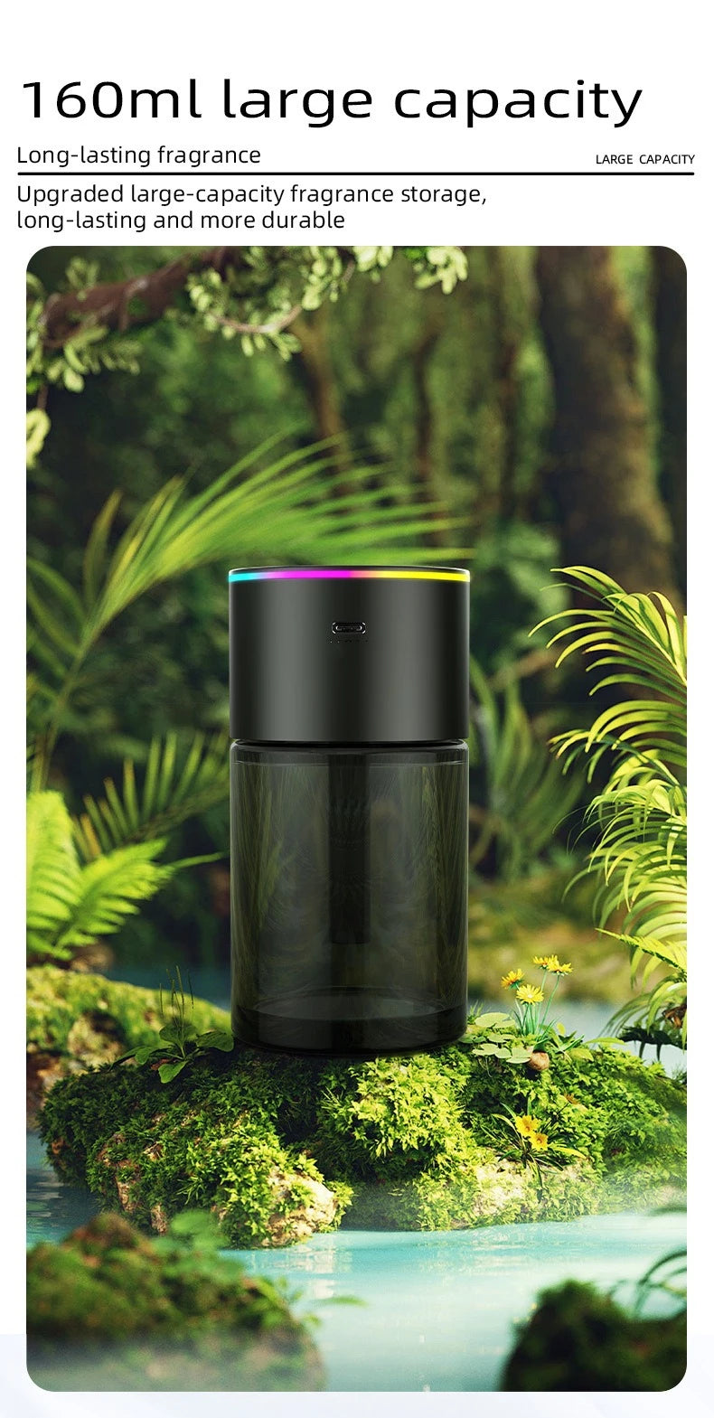 Car Perfume Air Freshener Essential Oil Fragrance Diffuser Smell Distributor USB Rechargeable Aromatherapy Scent Air Refresher