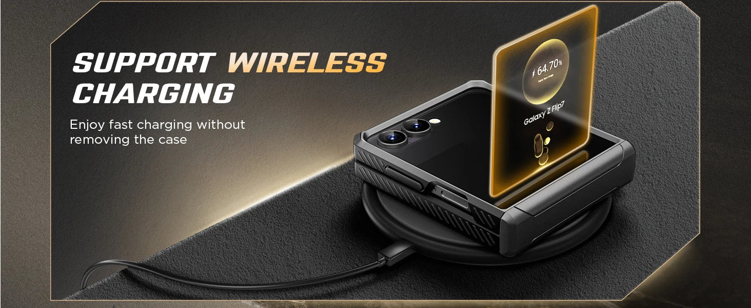 Chromacart For Galaxy Z Flip 7 Case with Kickstand & 360° Rotatable Belt-Clip Built-in Privacy Screen Protector Hinge Protection Phone Case™