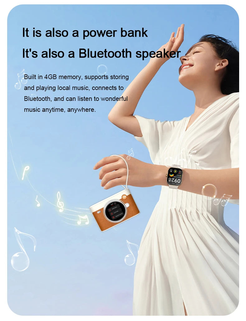 Chromacart FusionWatch 3-in-1 Smartwatch Power Bank & Bluetooth Speaker (10,000mAh)