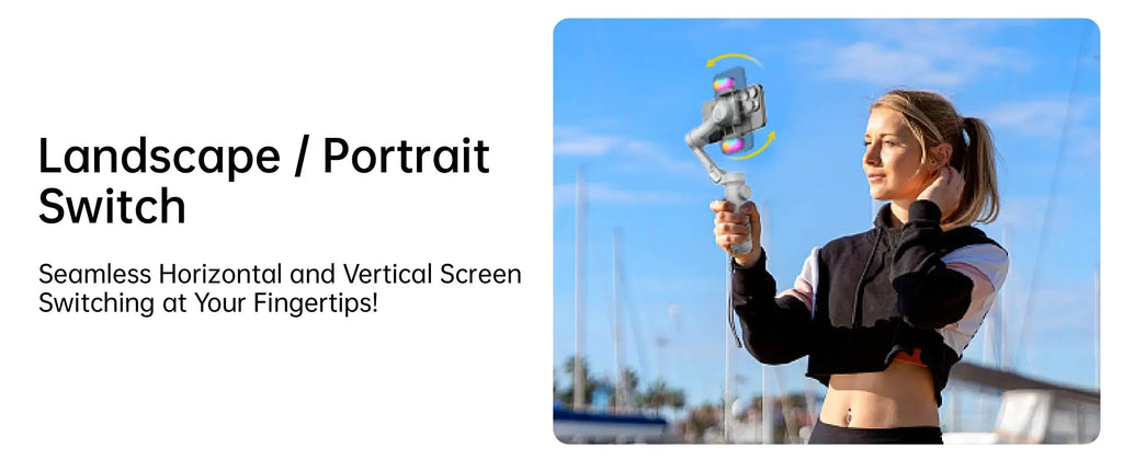 Chromacart Premium AOCHUAN Smart XPro 3 Axis Smartphone Gimbal Stabilizer For iphone And android Phone Stable shooting with RGB video fill light