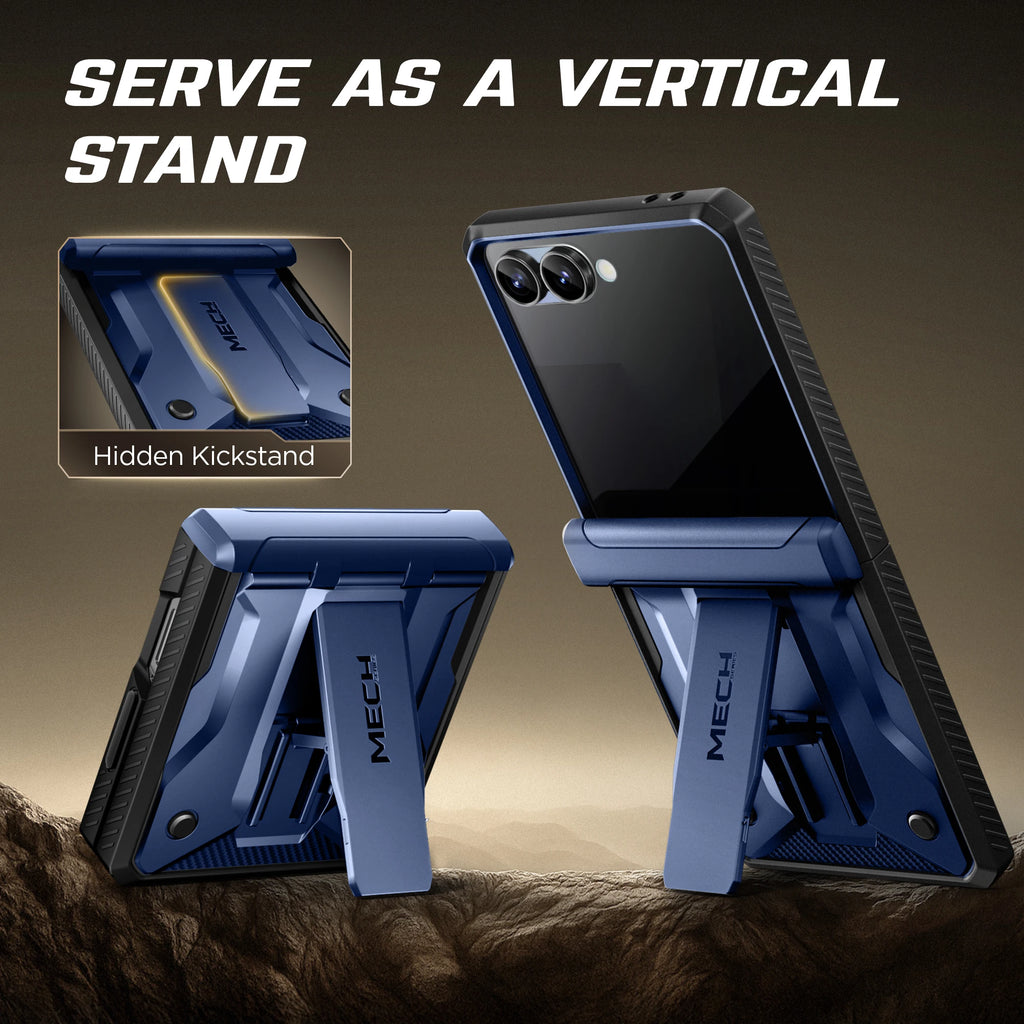 Chromacart For Galaxy Z Flip 7 Case with Kickstand & 360° Rotatable Belt-Clip Built-in Privacy Screen Protector Hinge Protection Phone Case™