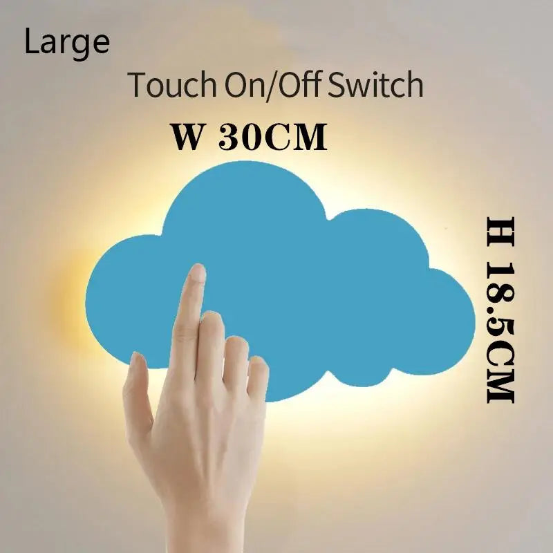 Cloud LED Wall Lamp Baby Room Bedroom Bedside Living Room Dining Room Attic Creative Warm Decoration Touch Switch AC85-230V