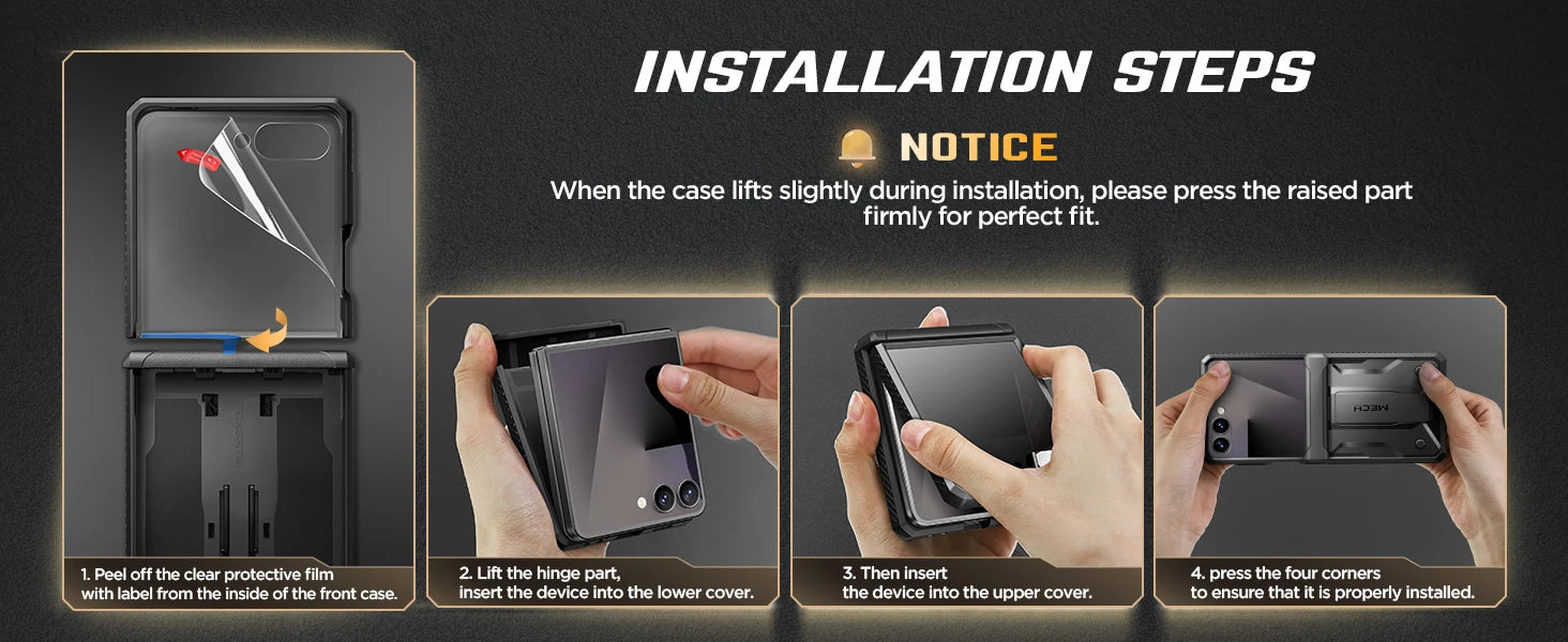 Chromacart For Galaxy Z Flip 7 Case with Kickstand & 360° Rotatable Belt-Clip Built-in Privacy Screen Protector Hinge Protection Phone Case™