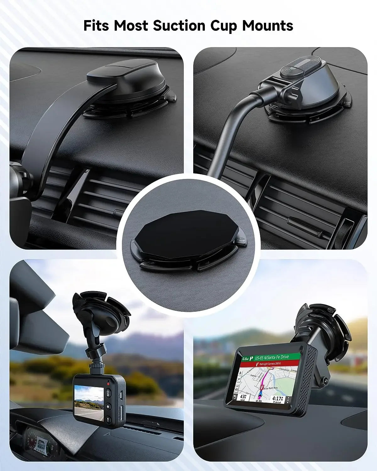 Chromacart Car Dashboard Suction Cup Cellphone Mount Base Universal Suction Cup Phone Holder Pad Disk for Car Dashboard Windshield™