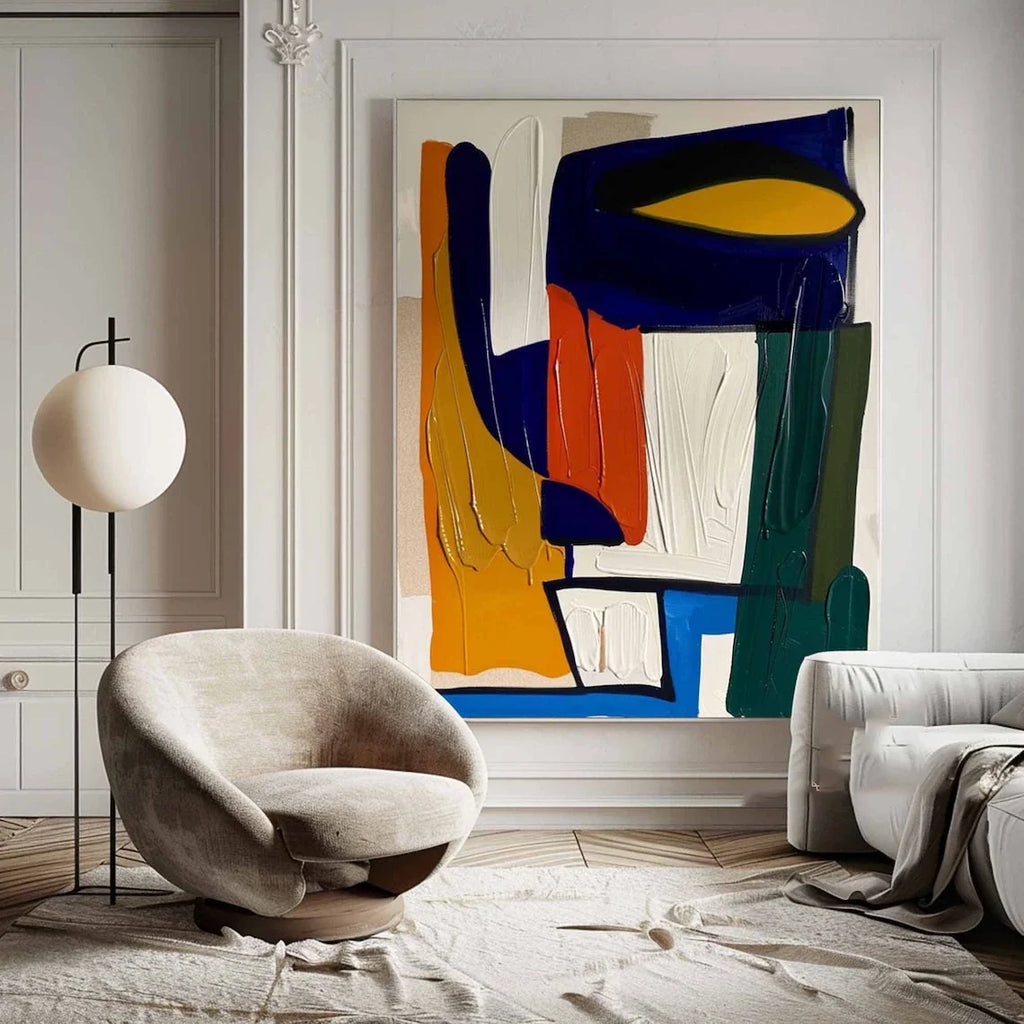 Large Colorful Abstract Canvas PaintingTexture Abstract Modern Painting Colorful Abstract Wall Art