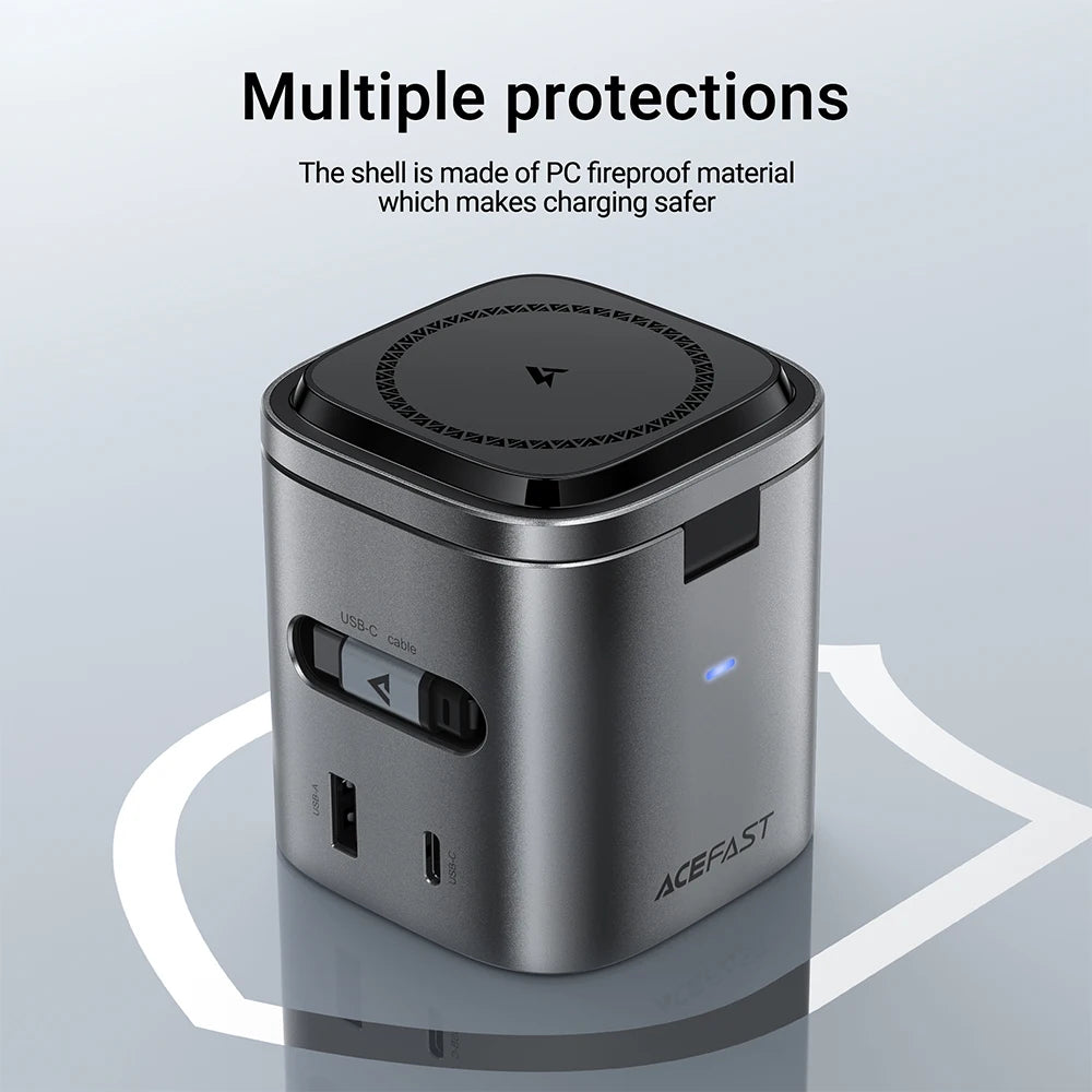 Chromacart ACEFAST 6 in 1 Multifunction 15W Magnetic Wireless Charging Station For iPhone 16 15 GaN PD65W Charging Cube USB C Fast Charging™