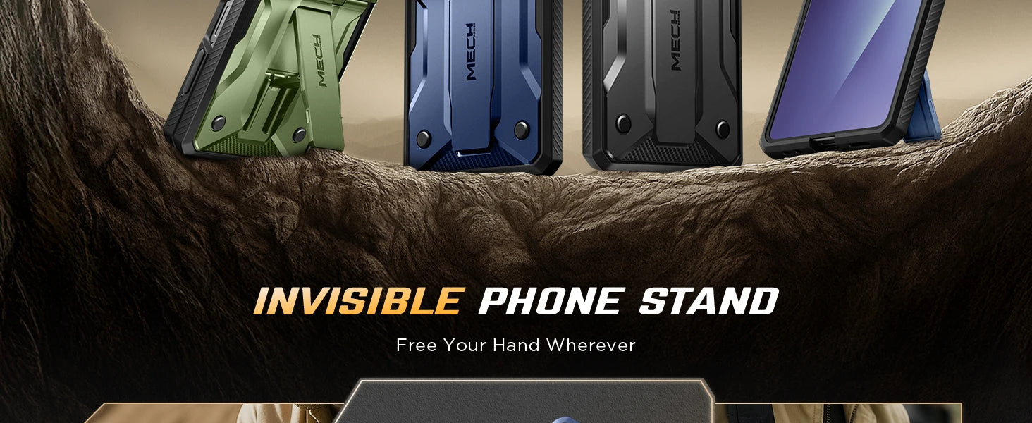 Chromacart For Galaxy Z Flip 7 Case with Kickstand & 360° Rotatable Belt-Clip Built-in Privacy Screen Protector Hinge Protection Phone Case™