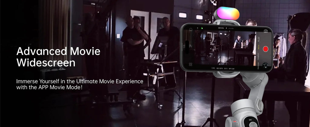 Chromacart Premium AOCHUAN Smart XPro 3 Axis Smartphone Gimbal Stabilizer For iphone And android Phone Stable shooting with RGB video fill light