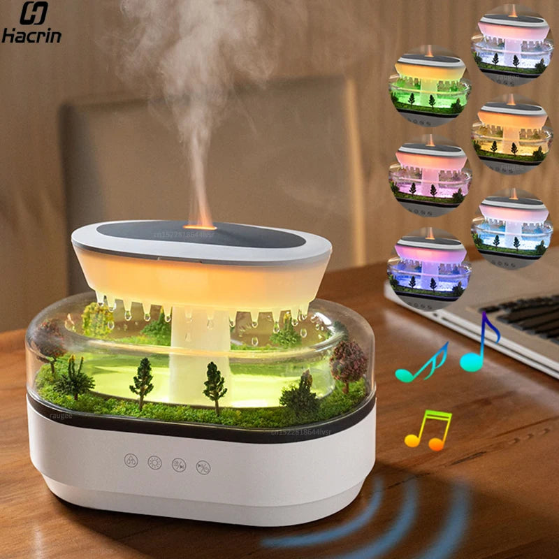Aroma Humidifier Raindrop Air Humidifier Essential Oil Diffuser Home Aromatherapy Fragrance Diffuser with Colorful Night Light