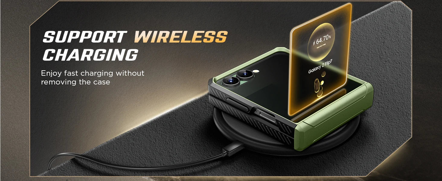 Chromacart For Galaxy Z Flip 7 Case with Kickstand & 360° Rotatable Belt-Clip Built-in Privacy Screen Protector Hinge Protection Phone Case™