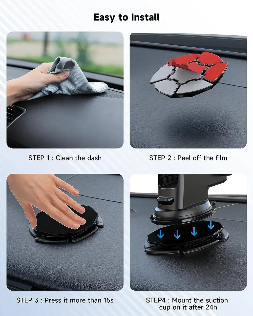 Chromacart Car Dashboard Suction Cup Cellphone Mount Base Universal Suction Cup Phone Holder Pad Disk for Car Dashboard Windshield™