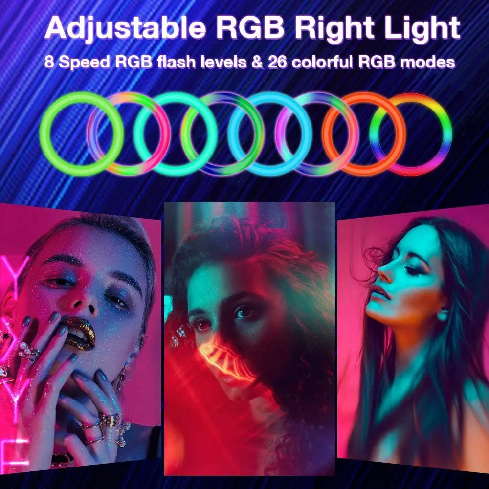 Chromacart RGB Ring Light Lamp Ring Round With Remote Control For Smartphone Mobile Led Video Light Ring Make Youtube Photographic Lighting™