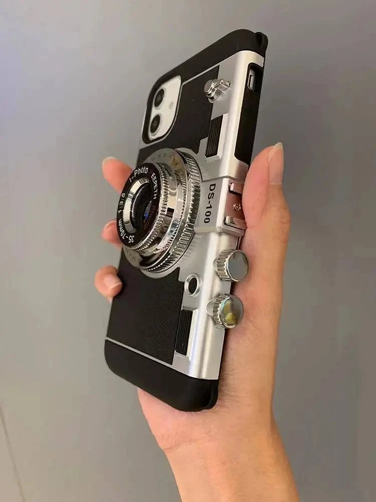 Chromacart Emily In Paris 3D Retro Camera Leather Case for IPhone XS XR X 7 8 Plus 11 13 14 15 16 Pro Max 12 Mini Cover sling 17 Air case™