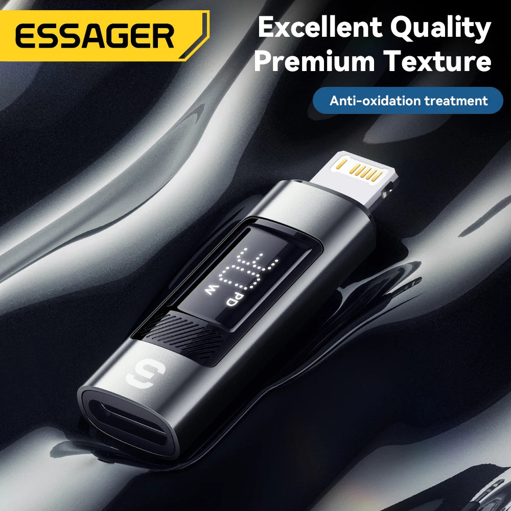 Chromacart Essager Type C to Lighting OTG Adapter Digital Display Fast Charging Type-C Female To Lightning Male Connector For iPhone 15 14™