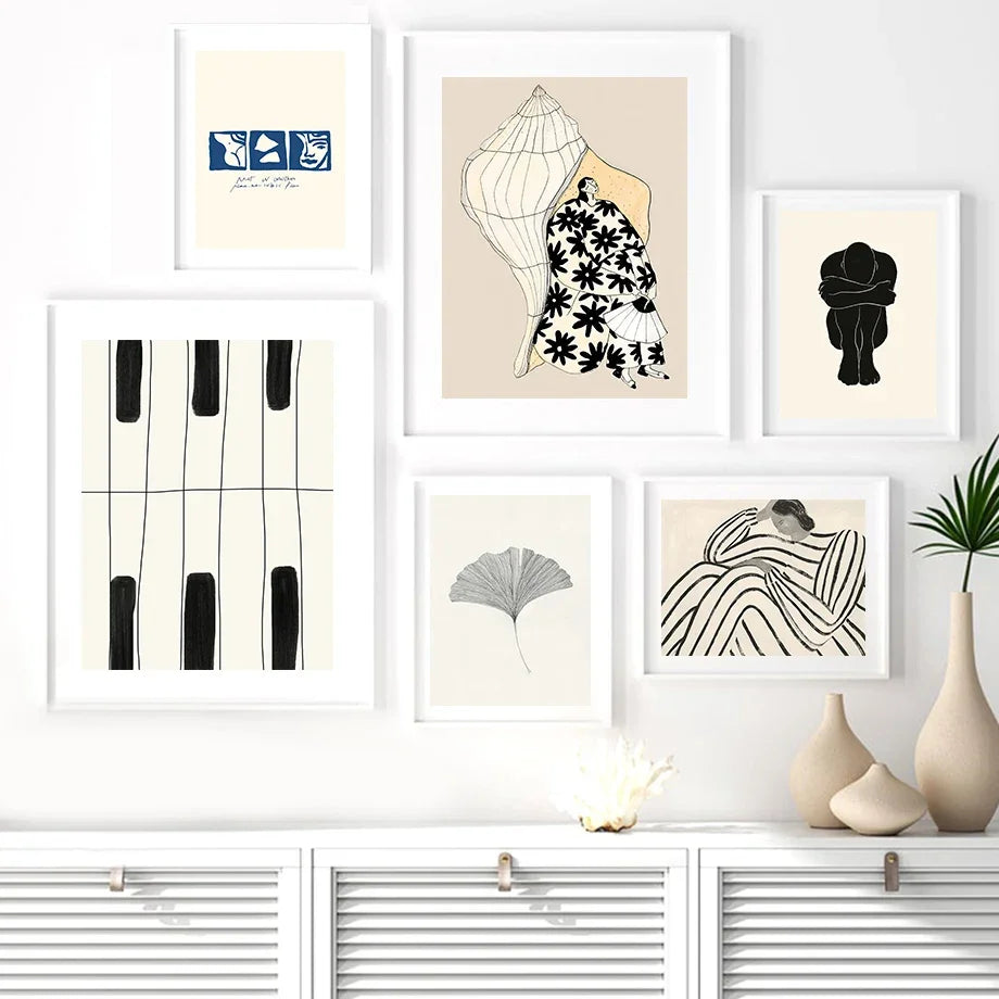 Modern Minimalist Wall Art Line Girl Body Abstract Bohemian HD Canvas Poster Print Home Bedroom Living Room Decoration