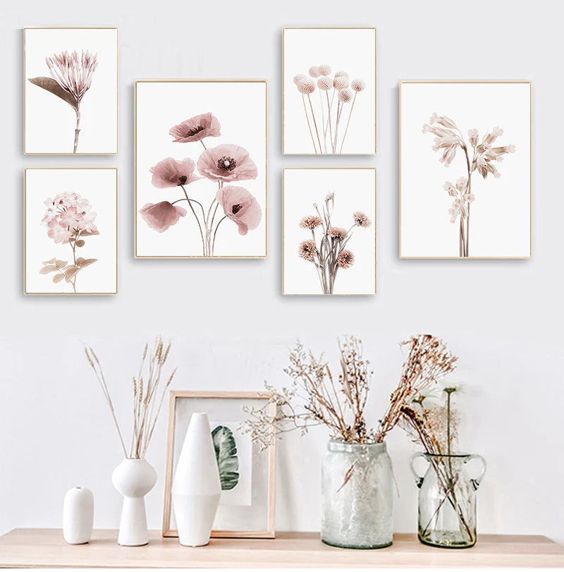 Botanical Flowers Posters and Prints Gallery Wall Art Canvas Painting Plant Wall Pictures for Living Room Home Decor