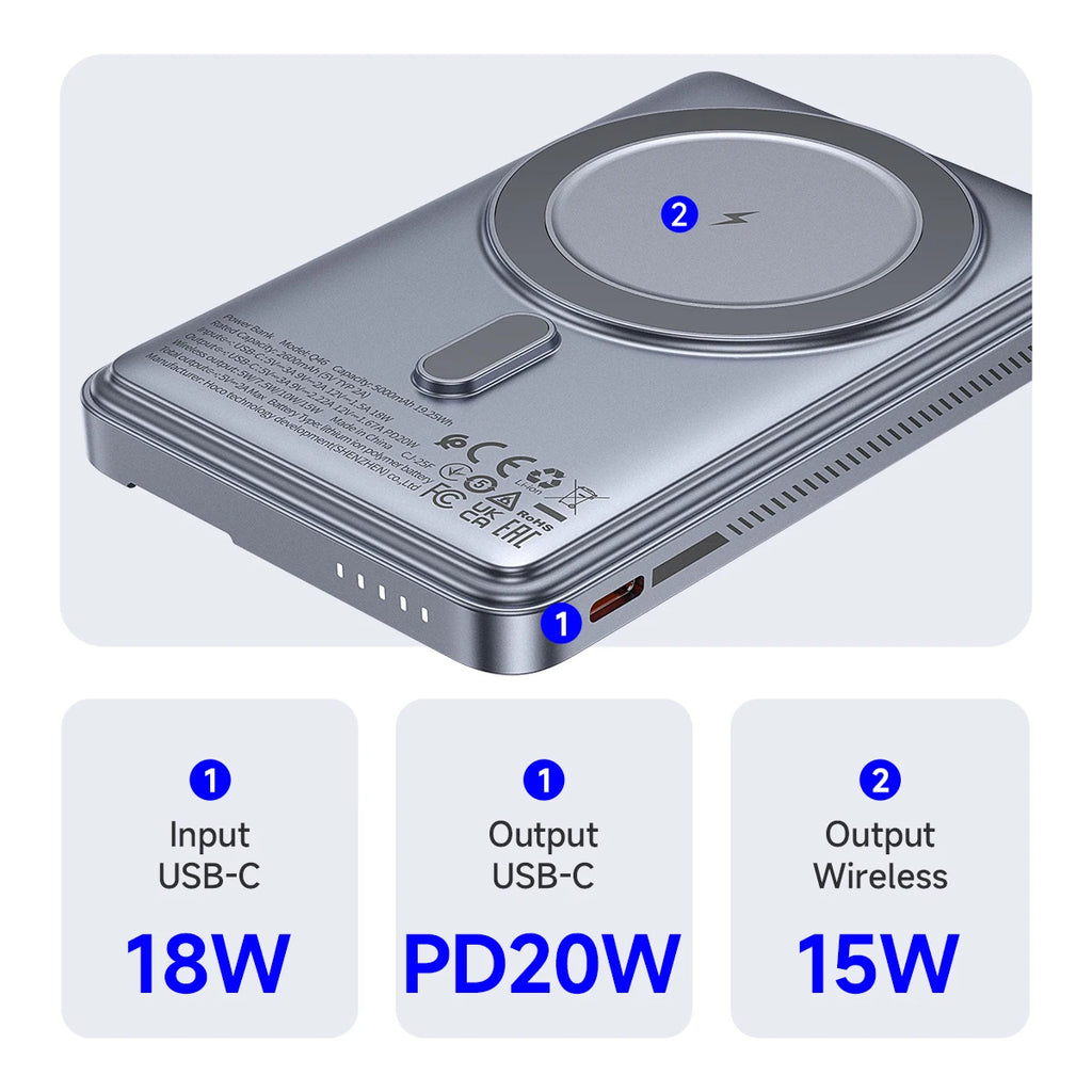 Chromacart MagSnap 20W Magnetic Power Bank (5000mAh) with Kickstand