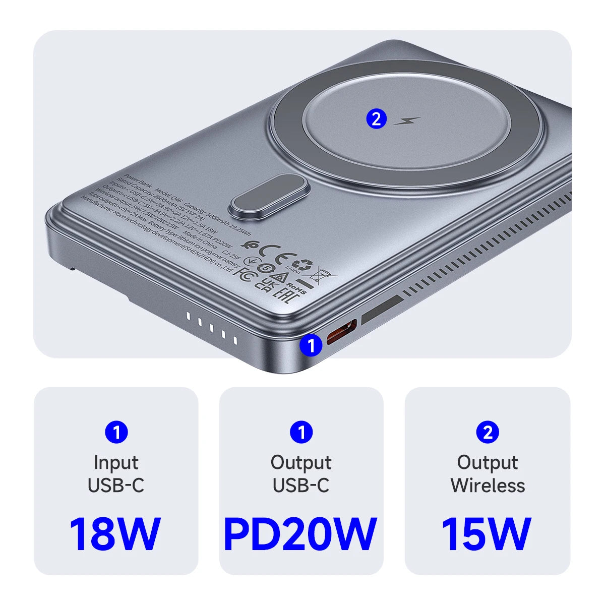 Chromacart MagSnap 20W Magnetic Power Bank (5000mAh) with Kickstand