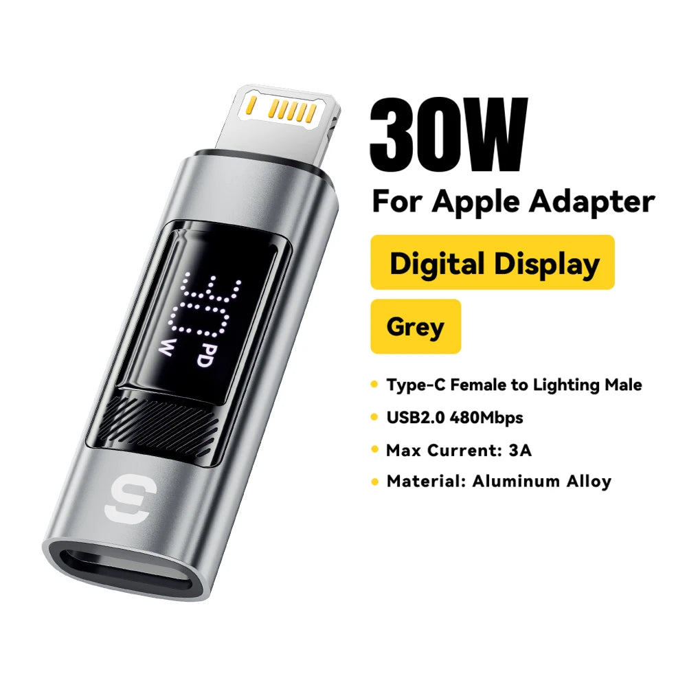 Chromacart Essager Type C to Lighting OTG Adapter Digital Display Fast Charging Type-C Female To Lightning Male Connector For iPhone 15 14™