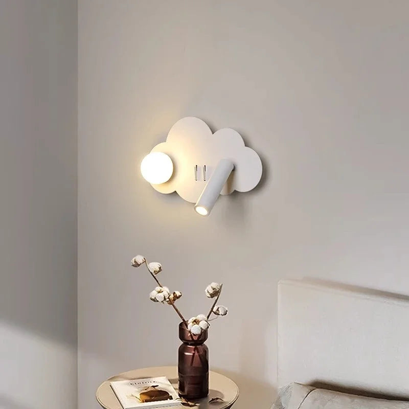 Cloud Wall Lamp Nordic Ins Style Minimalist Bedside Night Light for Kids Bedroom Boys Girls Nursery Decor Modern LED Lighting