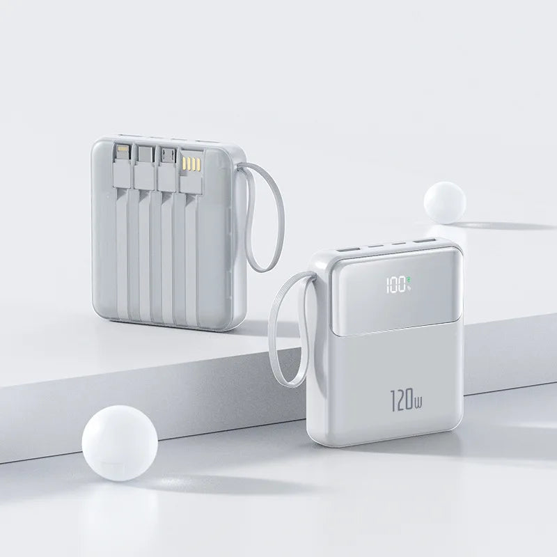 Chromacart Premium New mini 20000 mAh power bank with built in cable, compact, portable and fast charging power bank mini powerbank