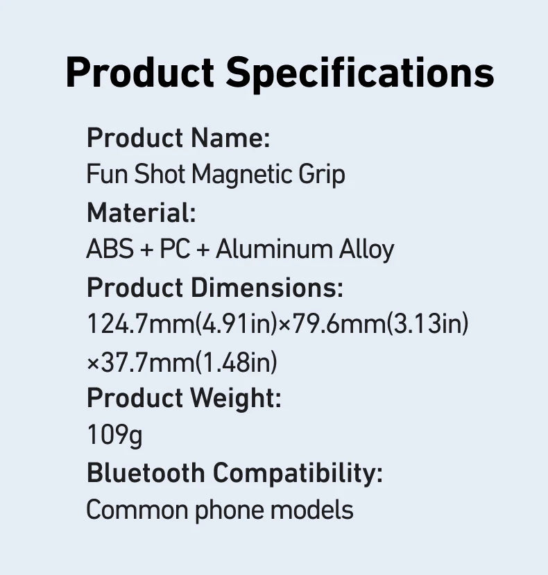 Chromacart Premium TELESIN Magnetic Phone Camera Shoot Hand Grip Phone Holder Shooting Aid Remote Control Handle for Iphone HUAWEI SAMSUNG Phone