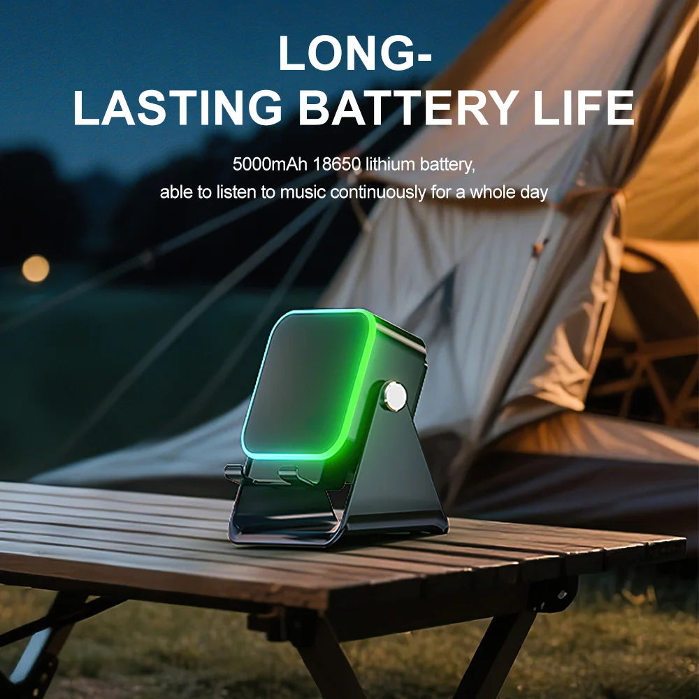 Chromacart Premium Auto induction Speaker Wireless Bluetooth Speaker Dual Mode RGB Ambient Light Portable Wireless Loudspeaker with Phone Stand