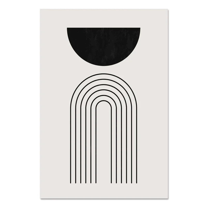 Modern Abstract Geometric Canvas Painting Boho Black White Poster Nordic Interior Living Room Wall Art Pictures for Home Deco