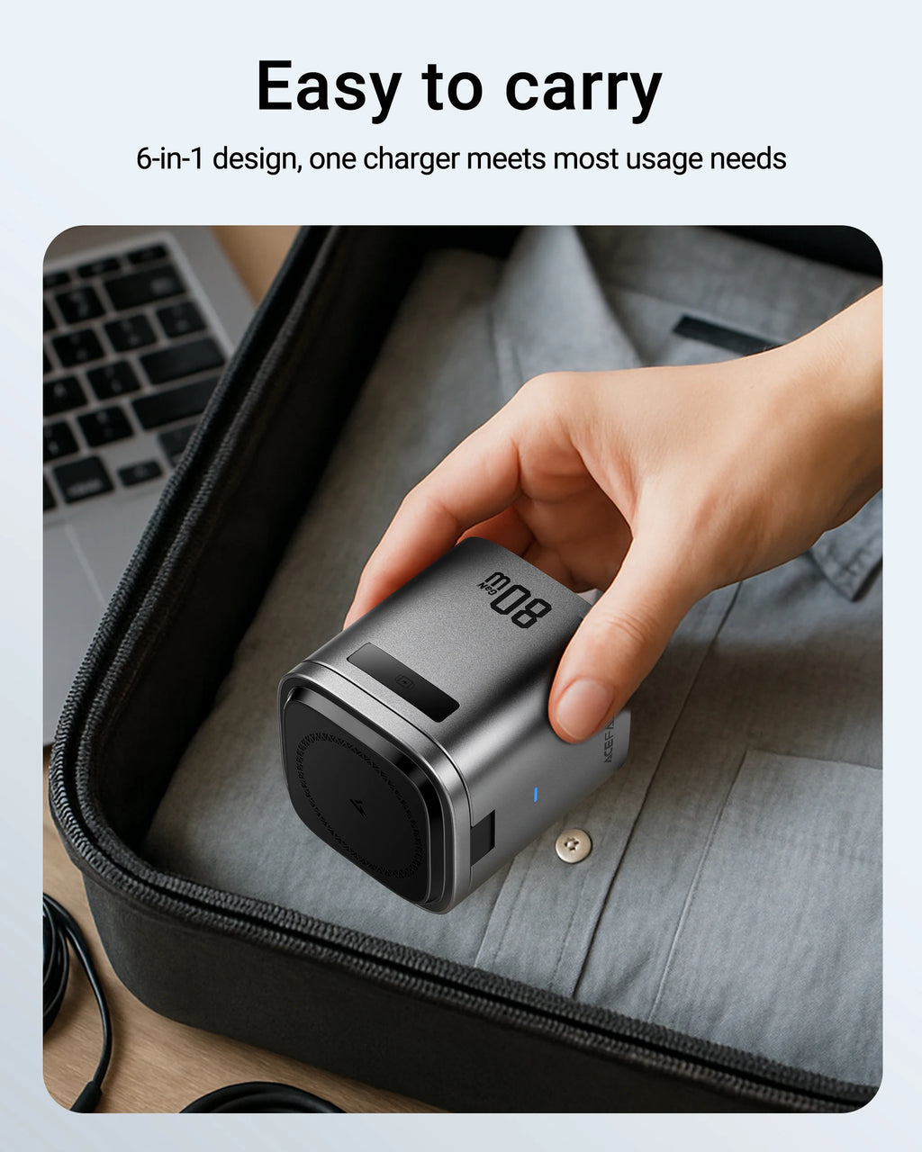 Chromacart ACEFAST 6 in 1 Multifunction 15W Magnetic Wireless Charging Station For iPhone 16 15 GaN PD65W Charging Cube USB C Fast Charging™